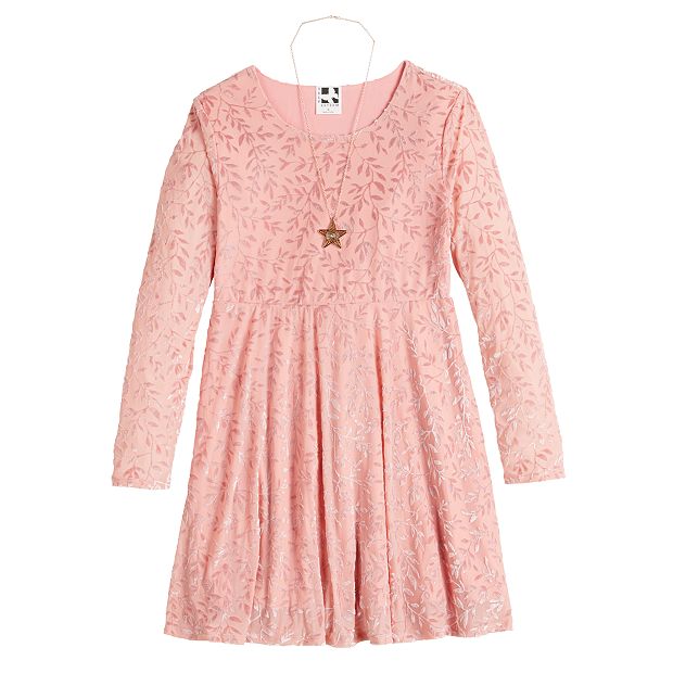 Girls 7-16 Self Esteem Long Sleeve Skater Dress
