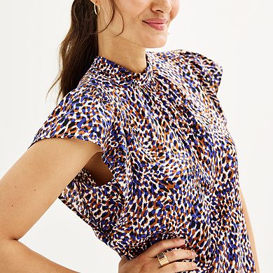 Women's Nine West Mockneck Cascade Sleeve Popover Top