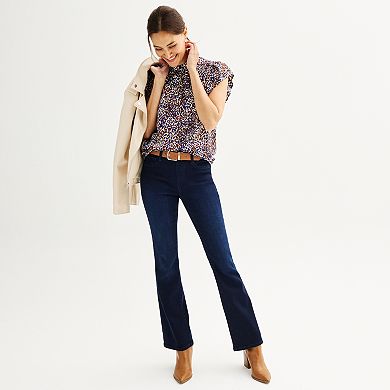 Women's Nine West Mockneck Cascade Sleeve Popover Top