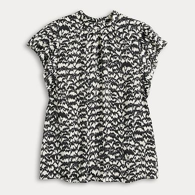 Women's Nine West Mockneck Cascade Sleeve Popover Top