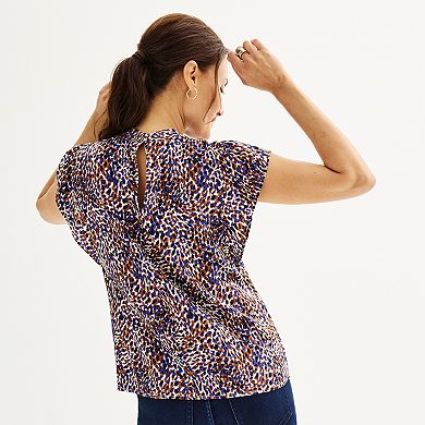 Women's Nine West Mockneck Cascade Sleeve Popover Top