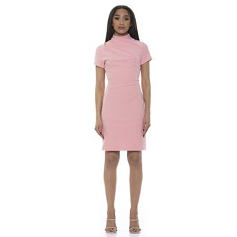 Women's ALEXIA ADMOR Sadee Draped Mockneck Sheath Dress