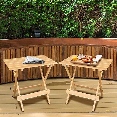 Casual Home Portable Folding Side Table 2-piece Set