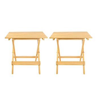 Casual Home Portable Folding Side Table 2 pc Set