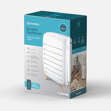 HoMedics Smart True HEPA Extra Large Room Air Purifier with Air Quality Sensor and UV-C