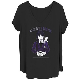 Juniors' Plus Size Wednesday A Dark Side Graphic Tee