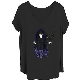 Juniors' Plus Size Wednesday Nightshades And Ravens Graphic Tee