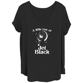 Juniors' Plus Size Wednesday A Little Ray Of Jet Black Graphic Tee