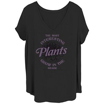Juniors' Plus Size Wednesday Interesting Plants Grow In The Shade Graphic Tee
