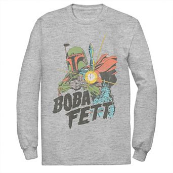 Disney's Star Wars Men's Boba Fett Retro Portrait Long Sleeve Tee