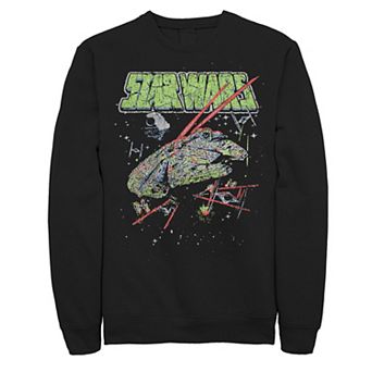 Disney's Star Wars Men's Millennium Falcon Block Text Logo Fleece