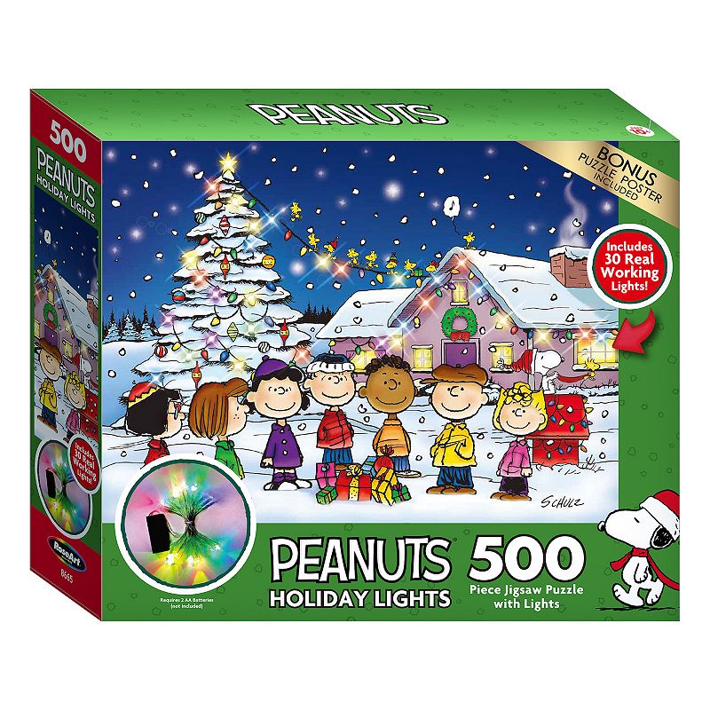 Peanuts Holiday Light Up Jigsaw Puzzle 500 pc