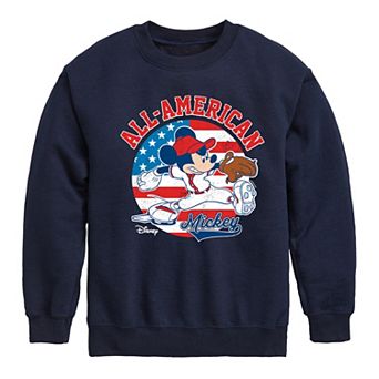 Disney's Mickey Mouse Boys 8-20 Americana Baseball Crew Fleece Sweatshirt