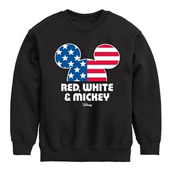 Disney's Mickey Mouse Boys 8-20 Red White & Mickey Fleece Sweatshirt