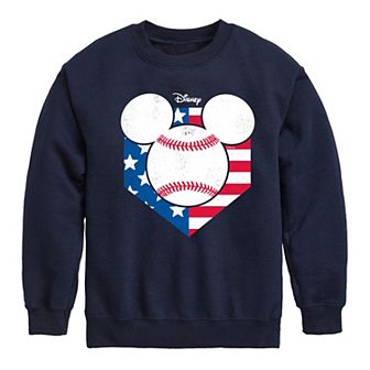 Disney's Mickey Mouse Boys 8-20 Baseball Diamond Flag Fleece Sweatshirt