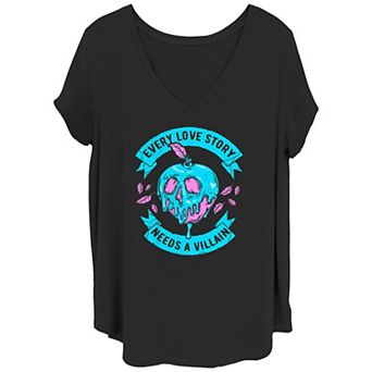 Disney Villains Juniors' Plus Size Every Love Story Needs A Villain Valentine's Graphic Tee