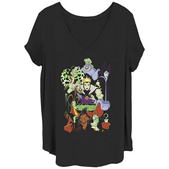 Juniors' Plus Size Disney Villains Cauldron Group Shot Graphic Tee