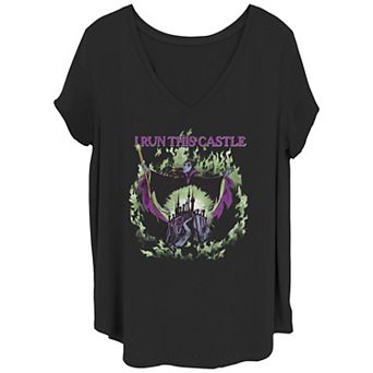 Juniors' Plus Size Disney Villains Sleeping Beauty Maleficent I Run This Castle Graphic Tee
