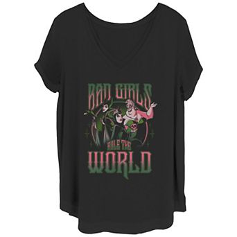 Juniors' Plus Size Disney Villains Bad Girls Rule The World Graphic Tee
