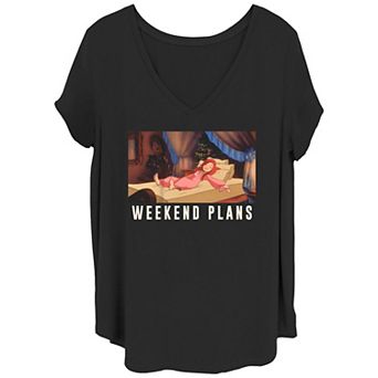Juniors' Plus Size The Little Mermaid Ariel's Weekend Plans Graphic Tee