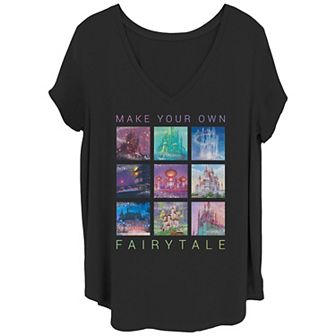 Juniors' Plus Size Disney Princesses Castles Make Your Own Fairytale Graphic Tee