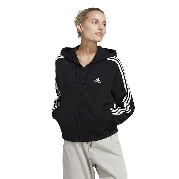 Women's adidas Essentials 3-Stripes French Terry Zip-Up Bomber Hoodie