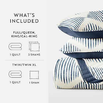 Home Collection All Season Distressed Diamond Reversible Quilt Set with Shams