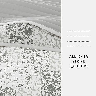 Home Collection All Season Scrolled Patchwork Reversible Quilt Set with Shams