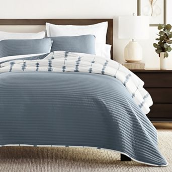 Home Collection All Season Shibori Reversible Quilt Set with Shams