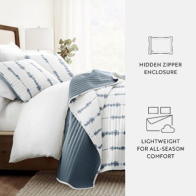 Home Collection All Season Shibori Reversible Quilt Set with Shams