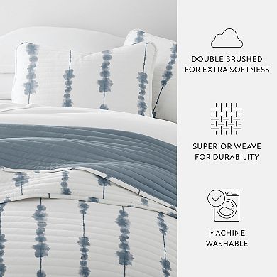 Home Collection All Season Shibori Reversible Quilt Set with Shams