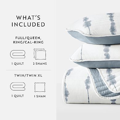 Home Collection All Season Shibori Reversible Quilt Set with Shams