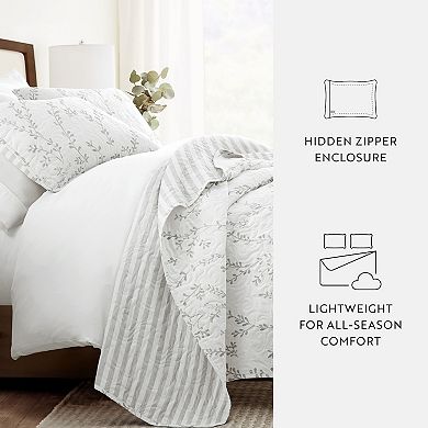 Home Collection All Season Sprouting Vines Reversible Quilt Set with Shams