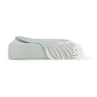 Home Collection Dusk Blue Herringbone Throw Blanket
