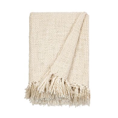 Home Collection Natural Slub-Yarn Throw Blanket