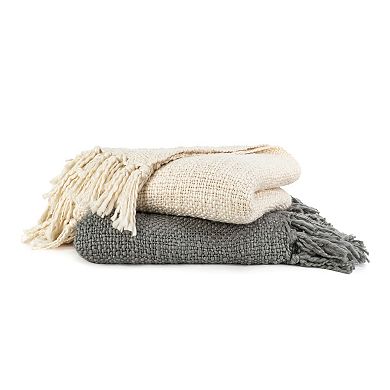 Home Collection Natural Slub-Yarn Throw Blanket