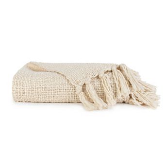 Home Collection Natural Slub-Yarn Throw Blanket