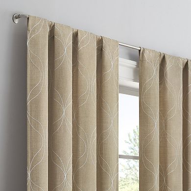 Eclipse 2-Pack Romly Embroidery Blackout Window Curtains 