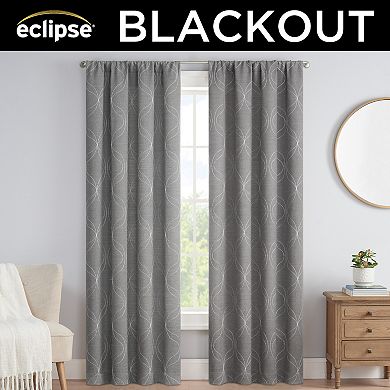 Eclipse 2-Pack Romly Embroidery Blackout Window Curtains 