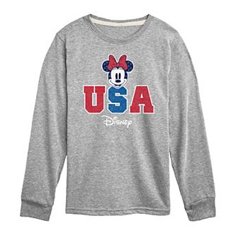 Disney's Minnie Mouse Boys 8-20 USA Long Sleeve Graphic Tee