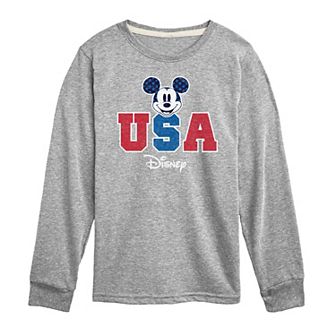 Disney's Mickey Mouse Boys 8-20 USA Long Sleeve Graphic Tee