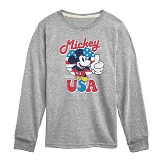 Disney's Mickey Mouse Boys 8-20 USA Thumbs Up Long Sleeve Graphic Tee