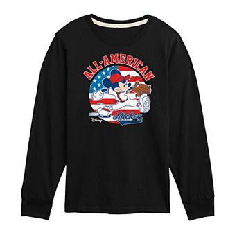 Disney's Mickey Mouse Boys 8-20 Baseball Long Sleeve Graphic Tee