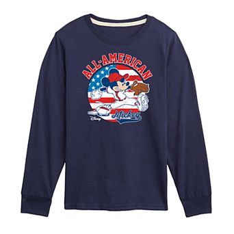 Disney's Mickey Mouse Boys 8-20 Baseball Long Sleeve Graphic Tee