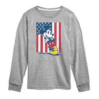 Disney's Mickey Mouse Boys 8-20 Flag Long Sleeve Graphic Tee