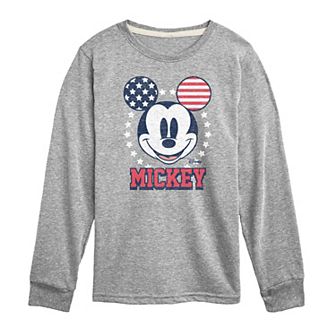 Disney's Mickey Mouse Boys 8-20 Ears USA Long Sleeve Graphic Tee