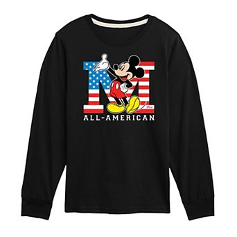 Disney's Mickey Mouse Boys 8-20 All American Long Sleeve Graphic Tee