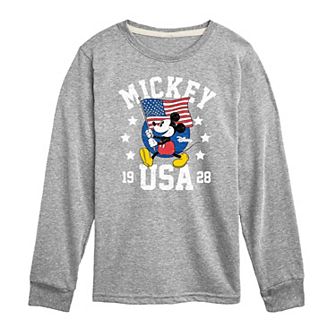 Disney's Mickey Mouse Boys 8-20 Waving Flag Long Sleeve Graphic Tee