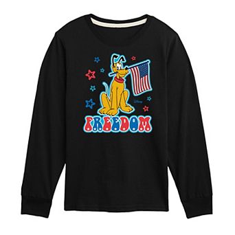 Disney's Pluto Boys 8-20 Freedom Long Sleeve Graphic Tee
