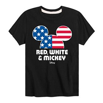Disney's Mickey Mouse Boys 8-20 Red, White, & Mickey Graphic Tee